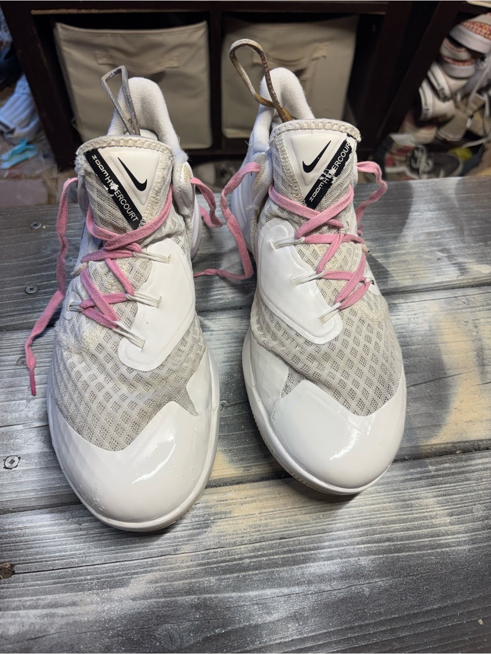 Nike Zoom HyperCourt 2.0 "white pink laces womens 8.5